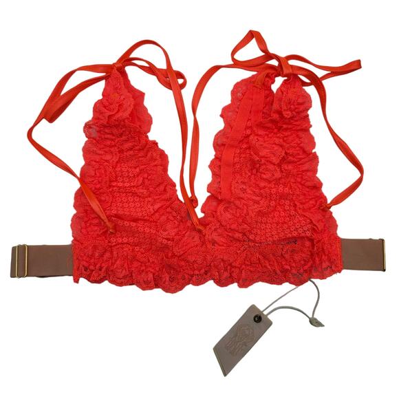 Free People We Are HAH Womans size S Flip HAHround Bra Bralette Fried Salmon NEW - Picture 1 of 8